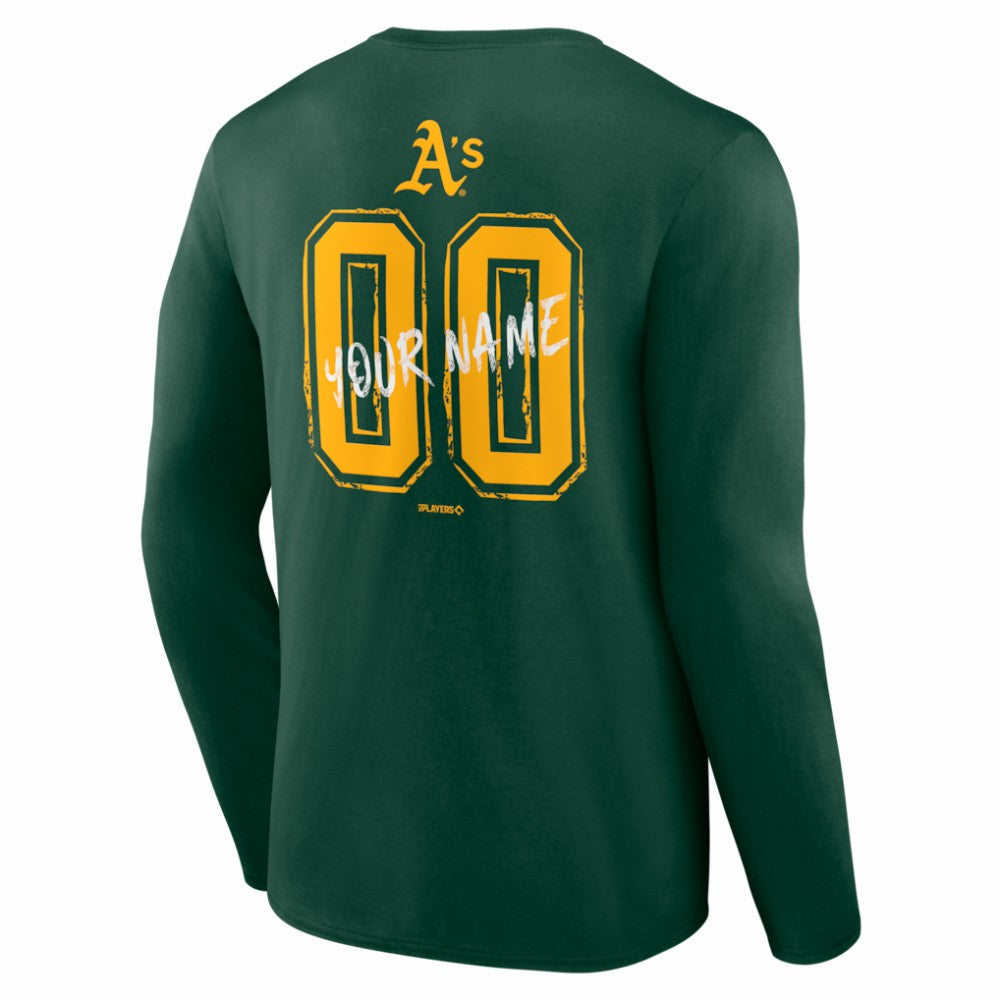 Green Athletics  Hustle Personalized Name & Number Long Sleeve T-Shirt