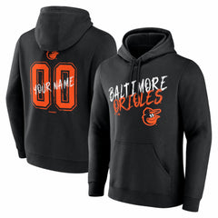 Black Baltimore Orioles  Hustle Personalized Name & Number Hoodie