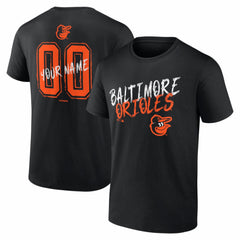 Black Baltimore Orioles  Hustle Personalized Name & Number T-Shirt