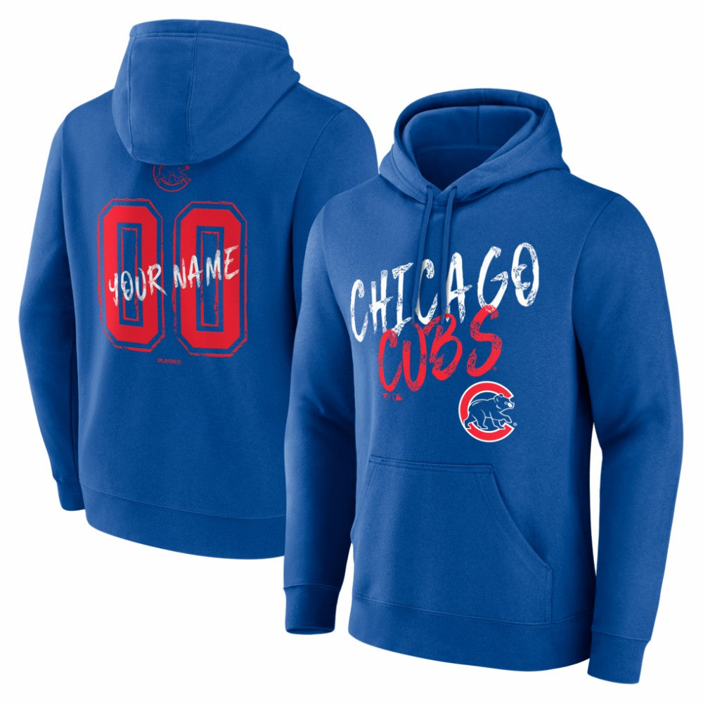 Royal Chicago Cubs  Hustle Personalized Name & Number Hoodie