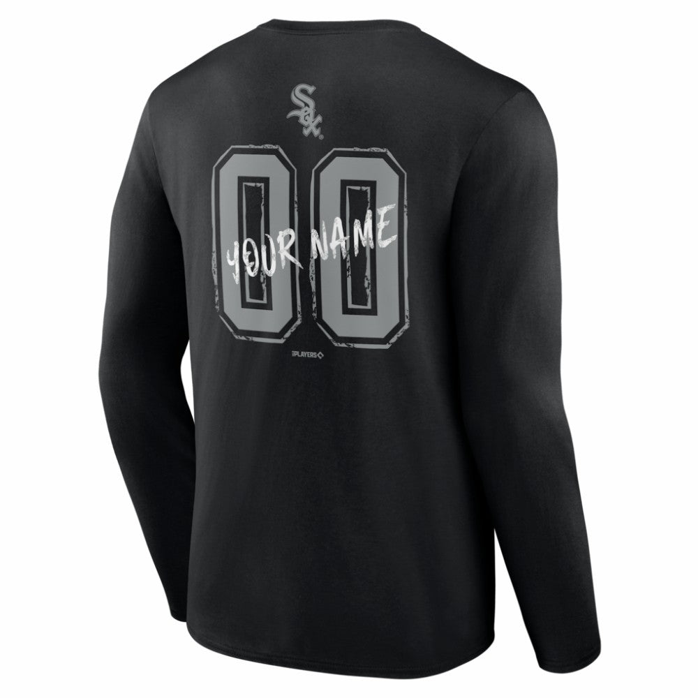 Black Chicago White Sox  Hustle Personalized Name & Number Long Sleeve T-Shirt