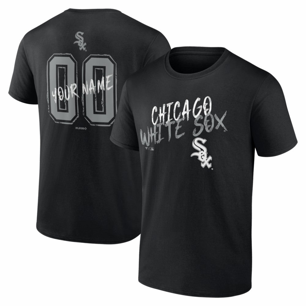 Black Chicago White Sox  Hustle Personalized Name & Number T-Shirt