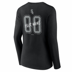 Black Chicago White Sox Women's Hustle Personalized Name & Number Long Sleeve V-Neck T-Shirt