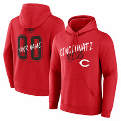 Red Cincinnati Reds  Hustle Personalized Name & Number Hoodie