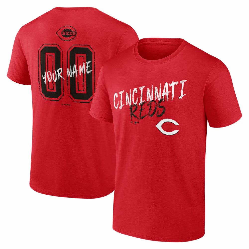Red Cincinnati Reds  Hustle Personalized Name & Number T-Shirt