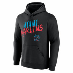 Black Miami Marlins  Hustle Personalized Name & Number Hoodie