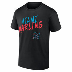 Black Miami Marlins  Hustle Personalized Name & Number T-Shirt