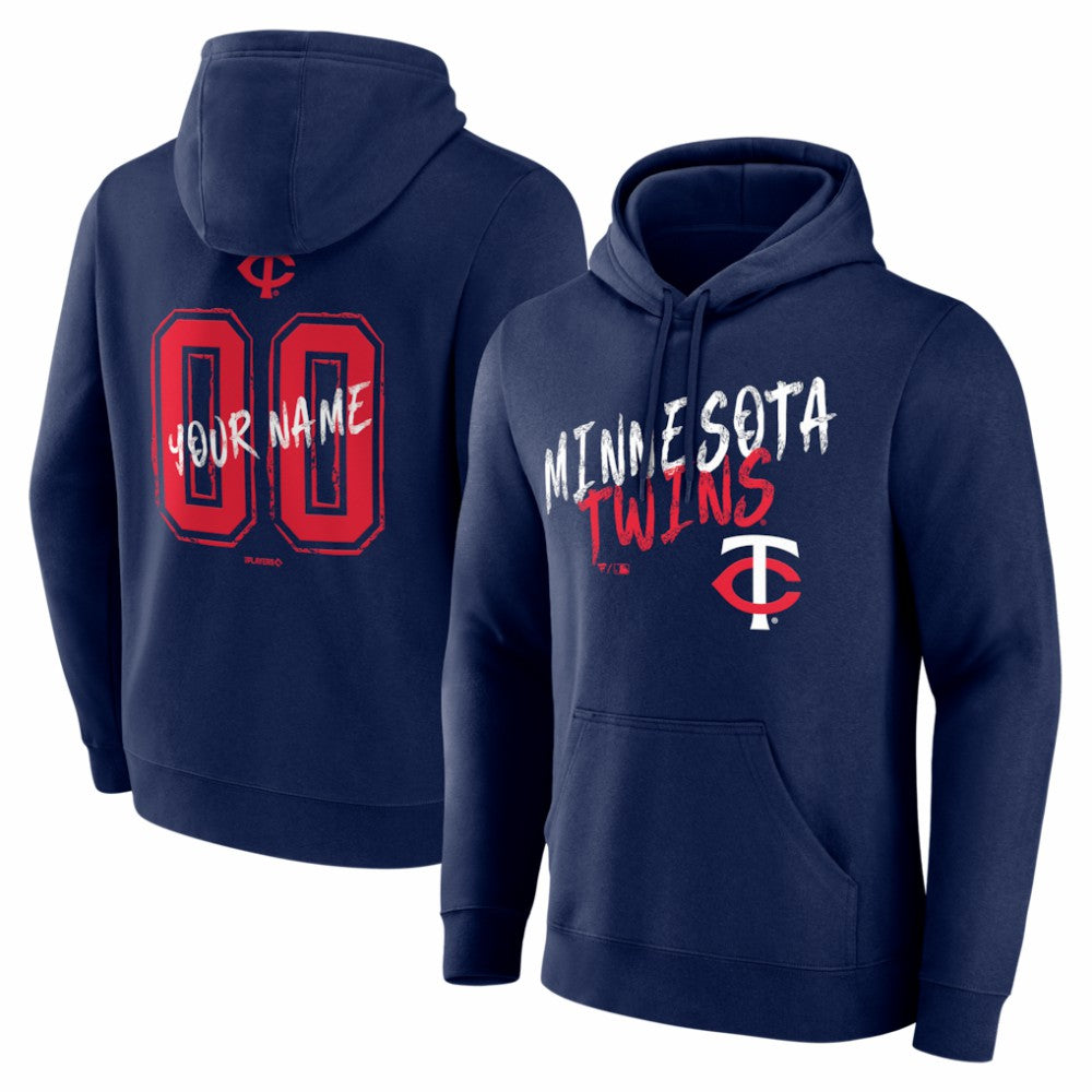 Navy Minnesota Twins  Hustle Personalized Name & Number Hoodie