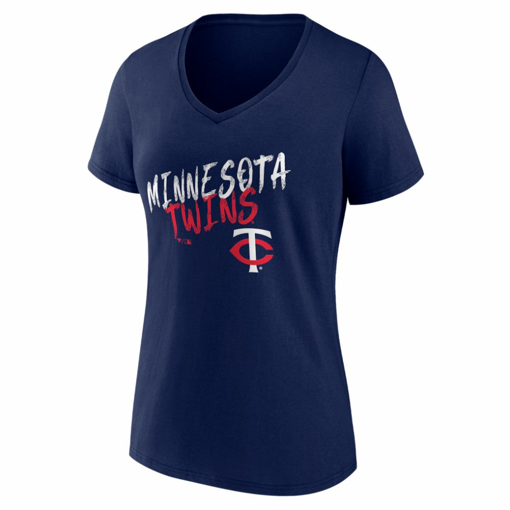 Navy Minnesota Twins Women's Hustle Personalized Name & Number V-Neck T-Shirt