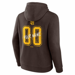Brown San Diego Padres  Hustle Personalized Name & Number Hoodie