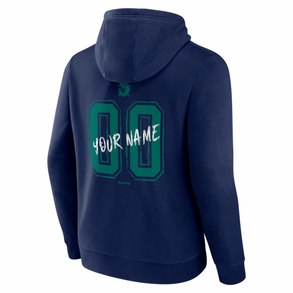 Navy Seattle Mariners  Hustle Personalized Name & Number Hoodie