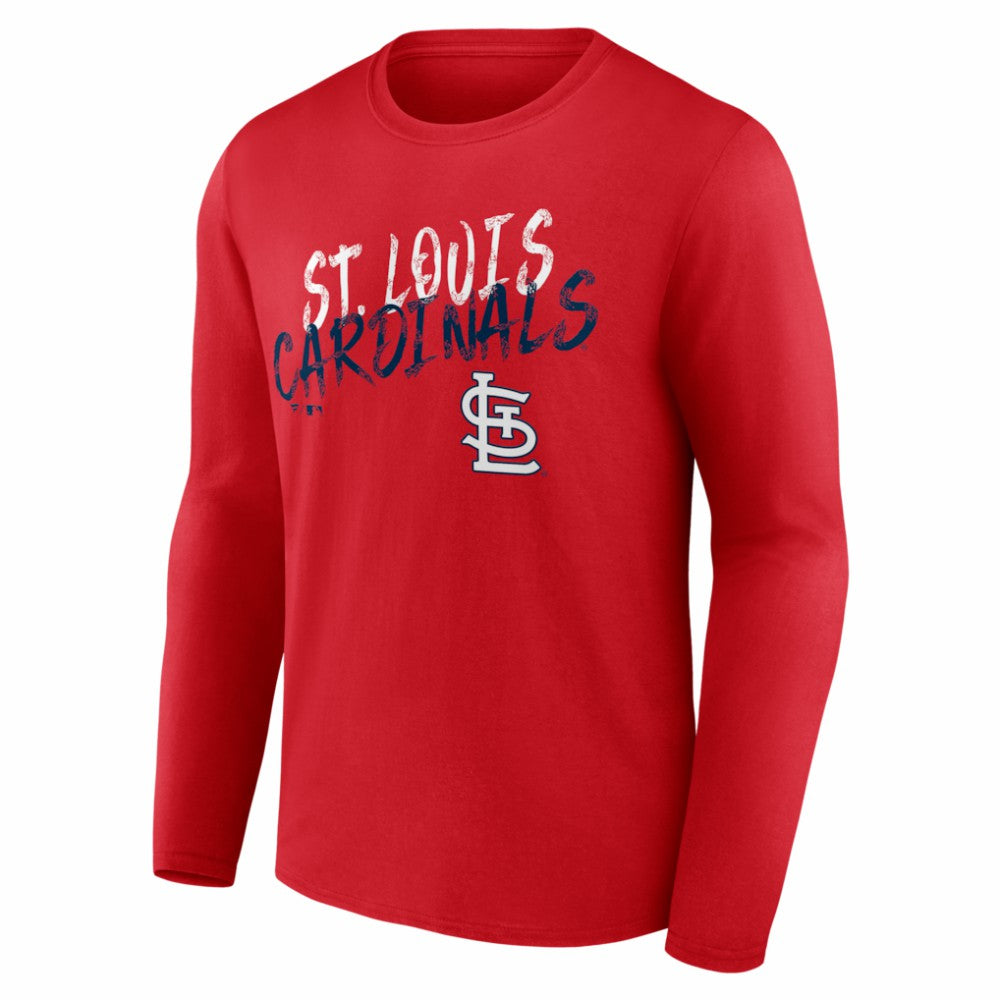 Red St. Louis Cardinals  Hustle Personalized Name & Number Long Sleeve T-Shirt