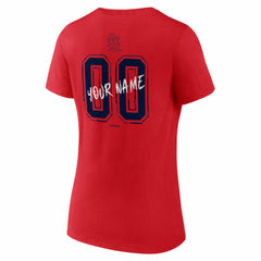 Red St. Louis Cardinals Women's Hustle Personalized Name & Number V-Neck T-Shirt