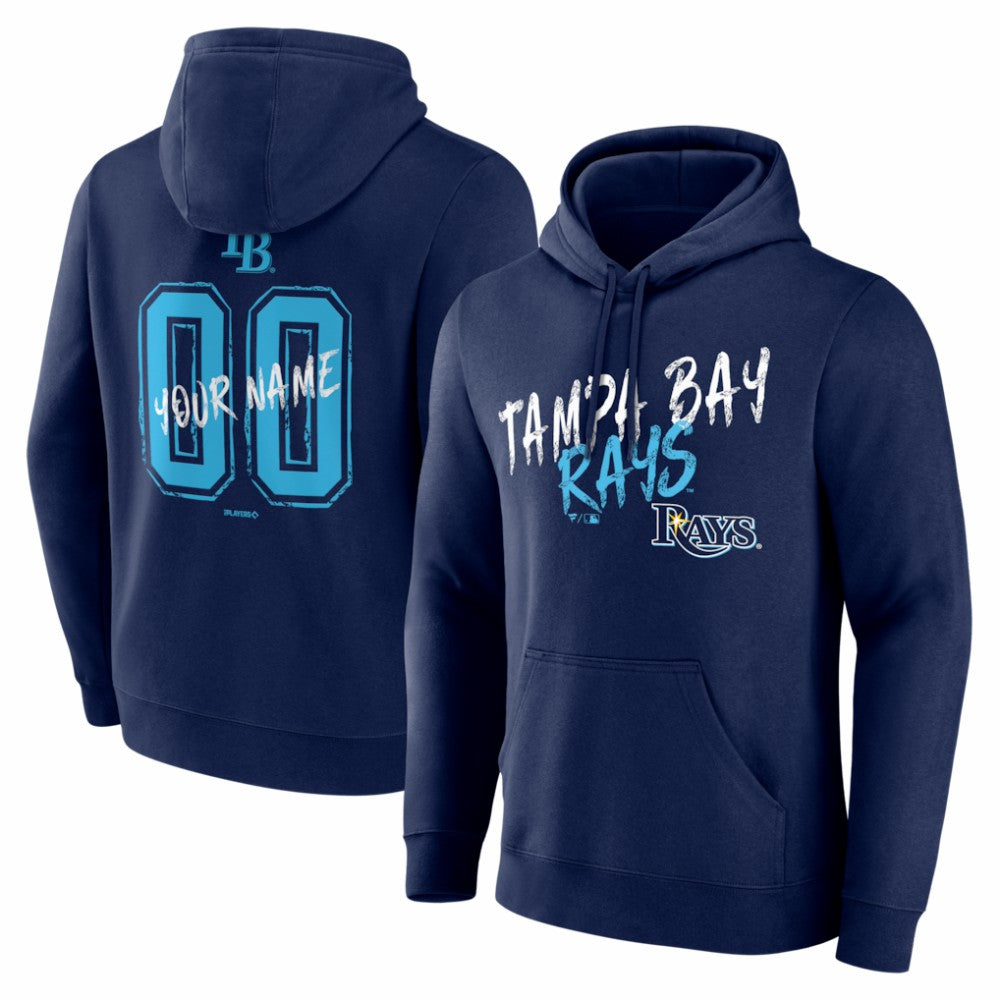 Navy Tampa Bay Rays  Hustle Personalized Name & Number Hoodie