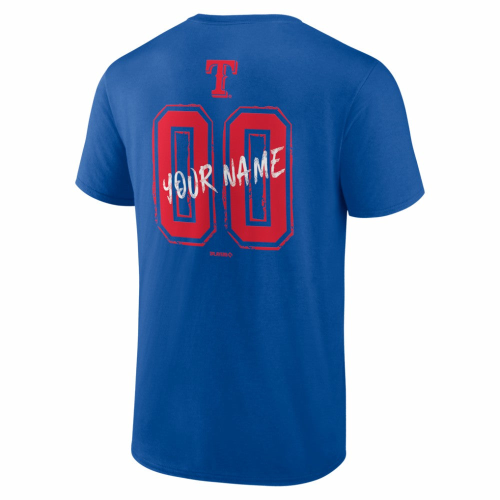 Royal Texas Rangers  Hustle Personalized Name & Number T-Shirt
