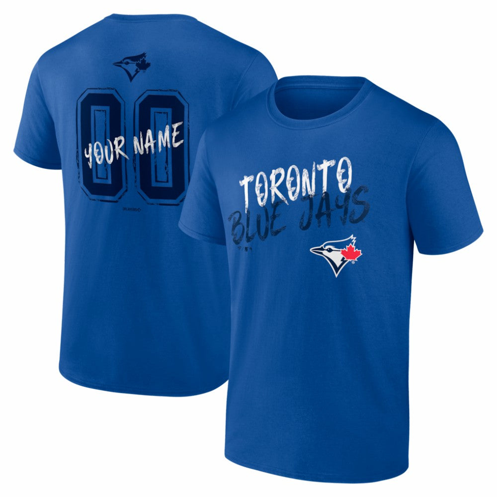 Royal Toronto Blue Jays  Hustle Personalized Name & Number T-Shirt