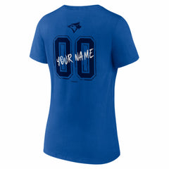 Royal Toronto Blue Jays Women's Hustle Personalized Name & Number V-Neck T-Shirt