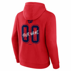 Red Washington Nationals  Hustle Personalized Name & Number Hoodie
