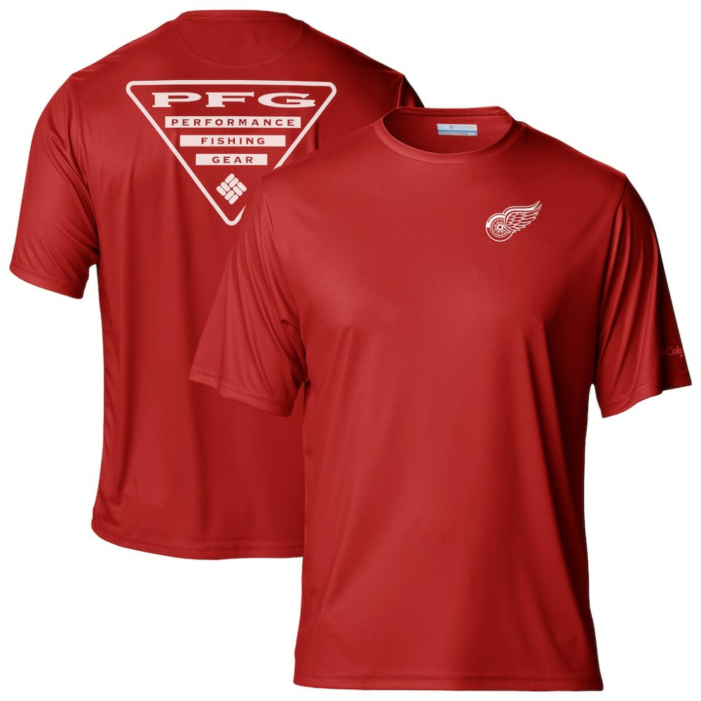 NHL Detroit Red Wings Columbia PFG Terminal Tackle Omni-Shade T-Shirt