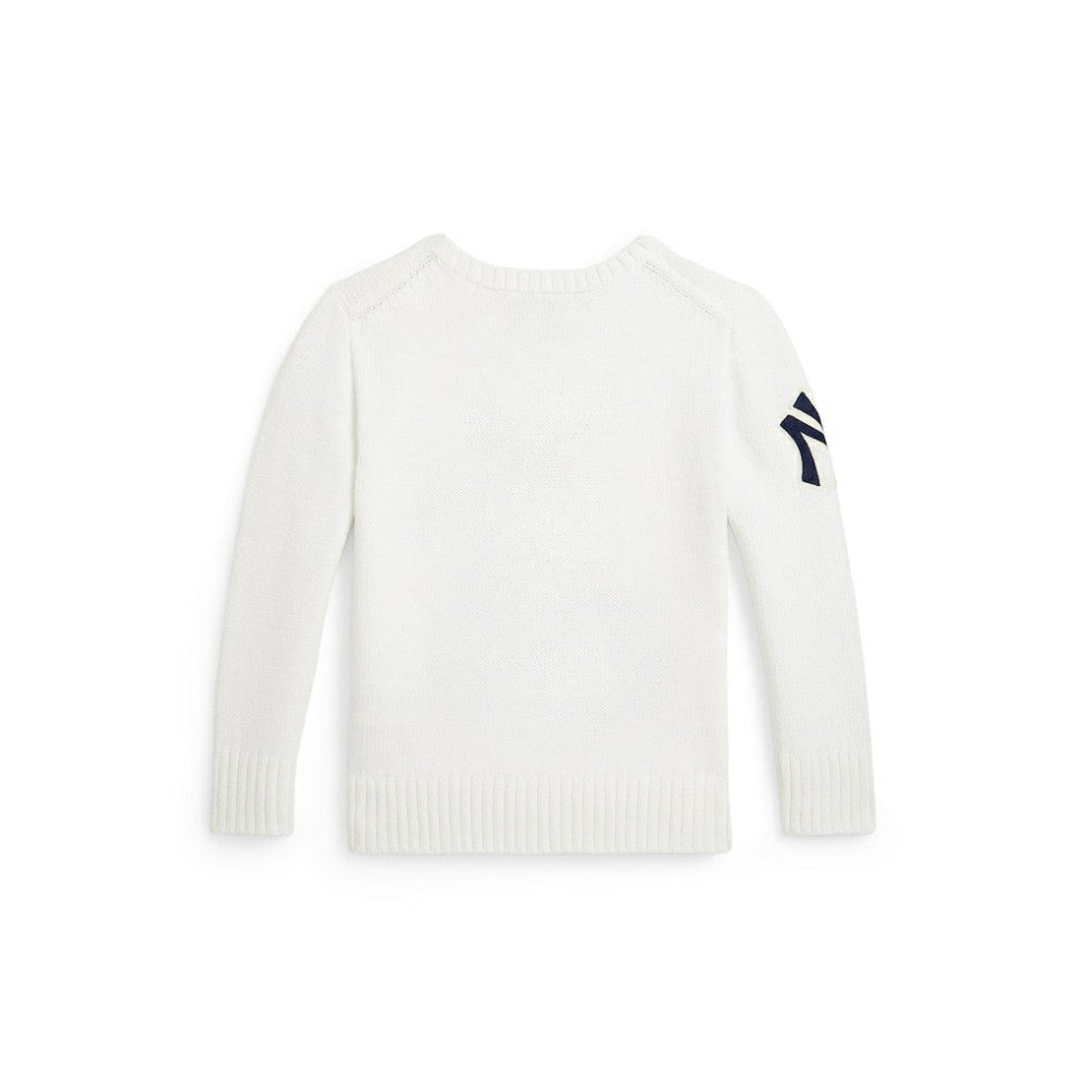 White Yankees Polo Ralph Lauren Preschool Bear Sweater