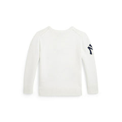 White Yankees Polo Ralph Lauren Preschool Bear Sweater