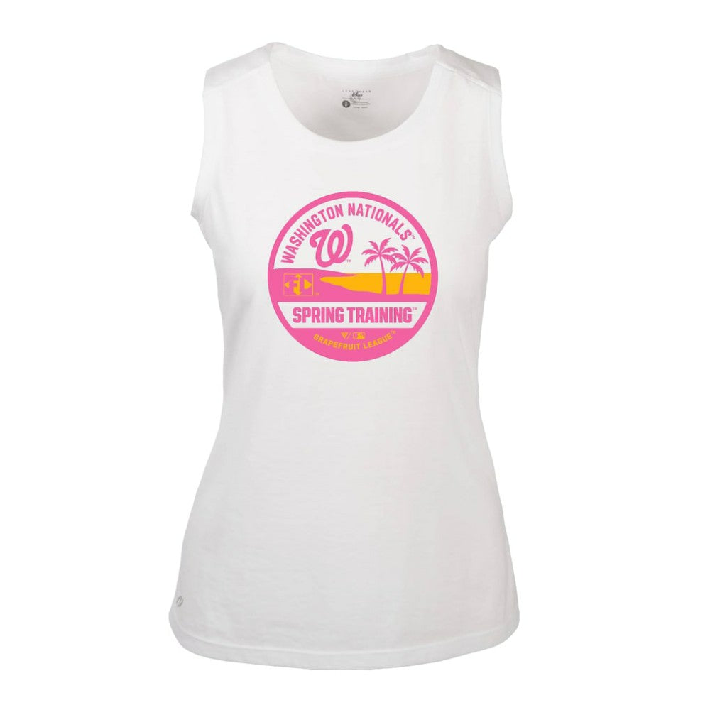 White Washington Nationals Levelwear Women's Macy Spring Training Badge Bold Tank Top