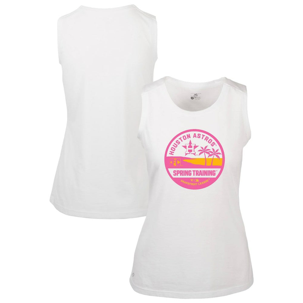 White Houston Astros Levelwear Women's Macy Spring Training Badge Bold Tank Top