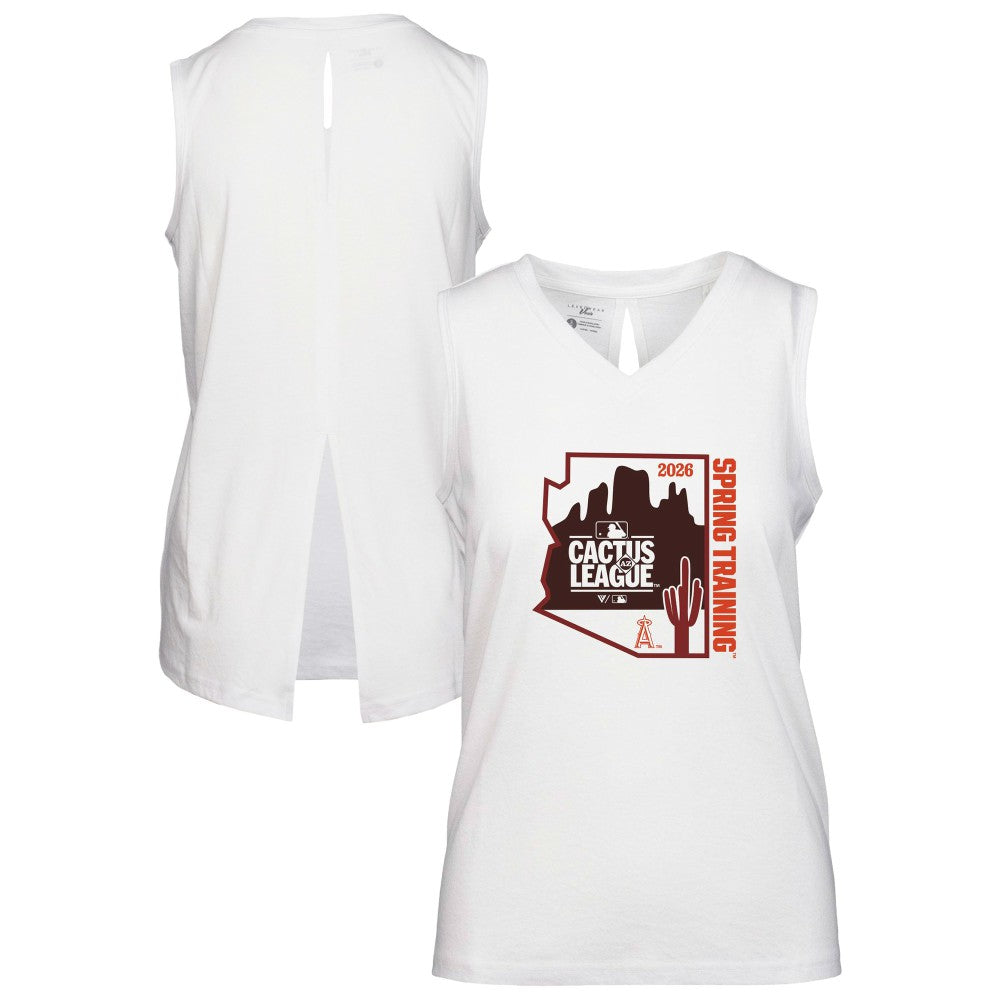 White Los Angeles Angels Levelwear Women's 2026 Spring Training Paisley Ball Bold Tank