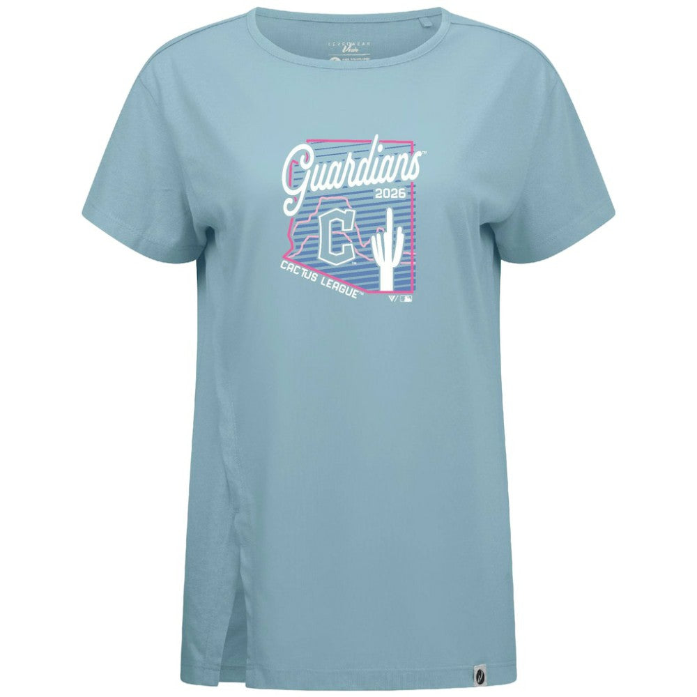 Blue Cleveland Guardians Levelwear Women's Influx Spring Training Sunrise Bold T-Shirt