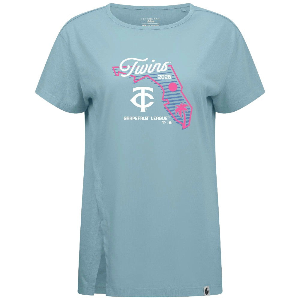 Blue Minnesota Twins Levelwear Women's Influx Spring Training Sunrise Bold T-Shirt