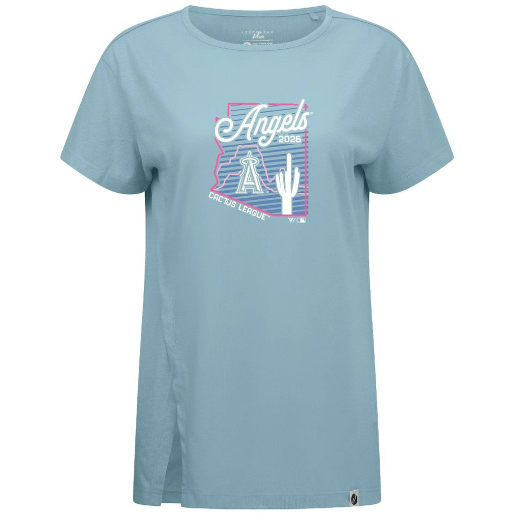 Blue Los Angeles Angels Levelwear Women's Influx Spring Training Sunrise Bold T-Shirt