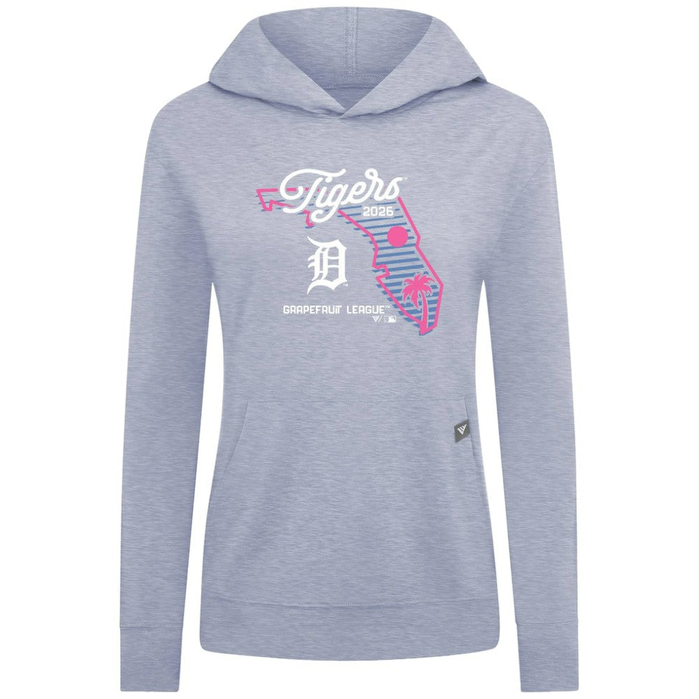 Light Blue Detroit Tigers Levelwear Women's Relay Spring Training Sunrise Bold Hoodie