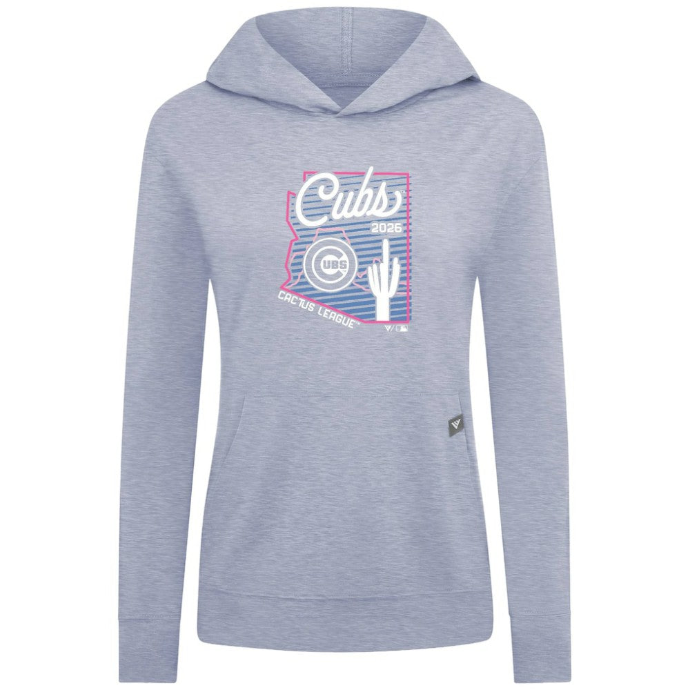 Light Blue Chicago Cubs Levelwear Women's Relay Spring Training Sunrise Bold Hoodie