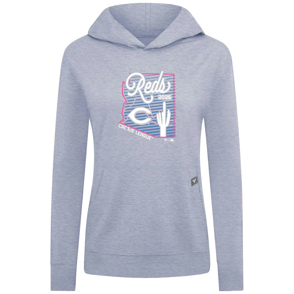 Light Blue Cincinnati Reds Levelwear Women's Relay Spring Training Sunrise Bold Hoodie