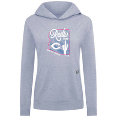 Light Blue Cincinnati Reds Levelwear Women's Relay Spring Training Sunrise Bold Hoodie