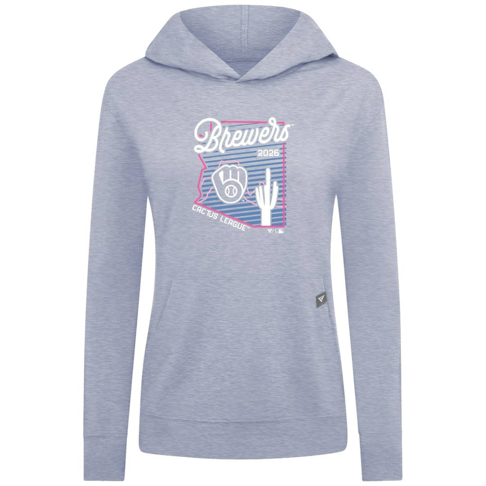 Light Blue Milwaukee Brewers Levelwear Women's Relay Spring Training Sunrise Bold Hoodie