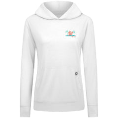 White Miami Marlins Levelwear Women's Relay Spring Break Panoramic Bold Hoodie