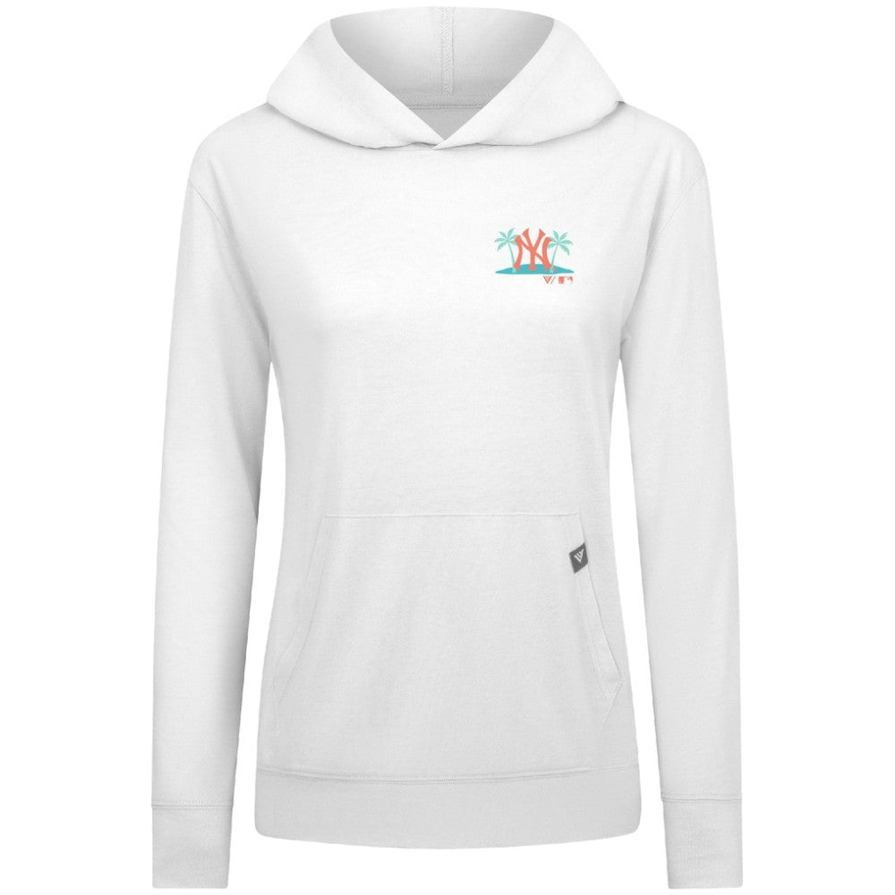 White New York Yankees Levelwear Women's Relay Spring Break Panoramic Bold Hoodie