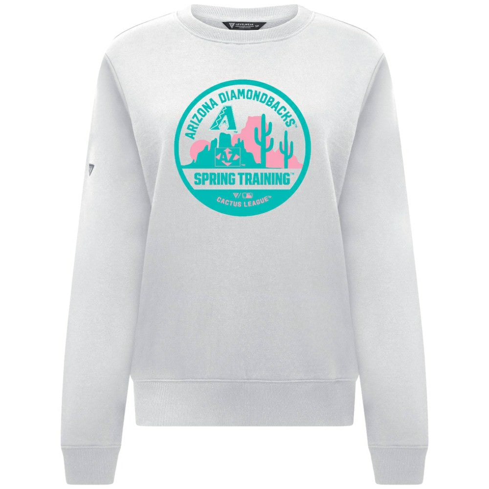 White Arizona Diamondbacks Levelwear Women's Yvette Spring Training Badge Bold Sweatshirt