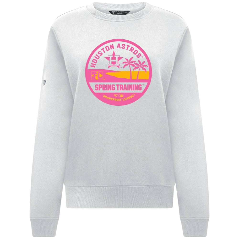 White Houston Astros Levelwear Women's Yvette Spring Training Badge Bold Sweatshirt