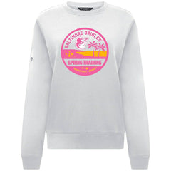 White Baltimore Orioles Levelwear Women's Yvette Spring Training Badge Bold Sweatshirt