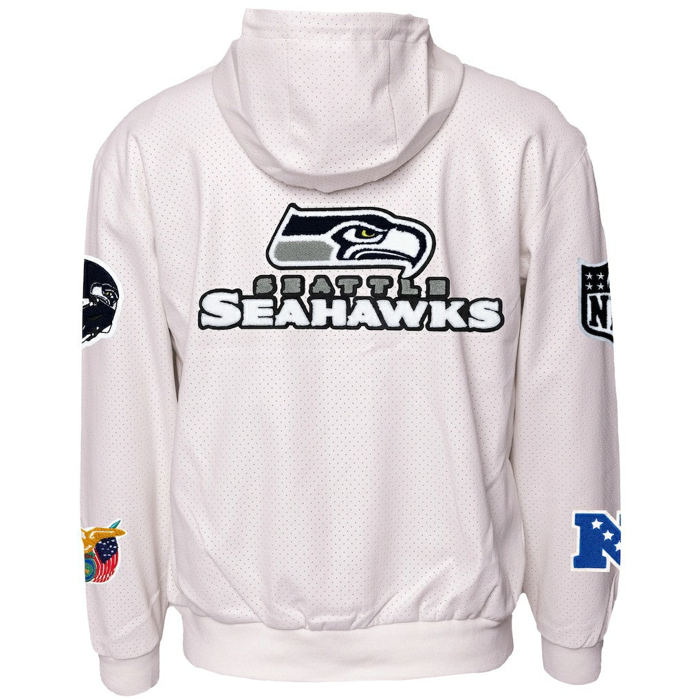 Jeff Hamilton Vegan Leather Full-Zip Hooded Jacket - Seattle Seahawks Jackets