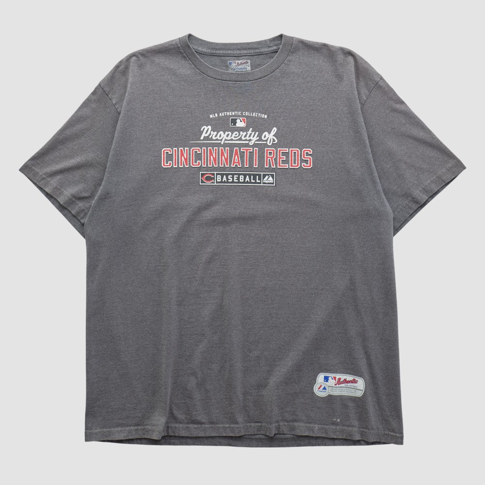 Dark Heather Gray Cincinnati Reds Majestic 2000s T-shirt