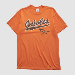 Orange Baltimore Orioles Logo 7 90s T-shirt