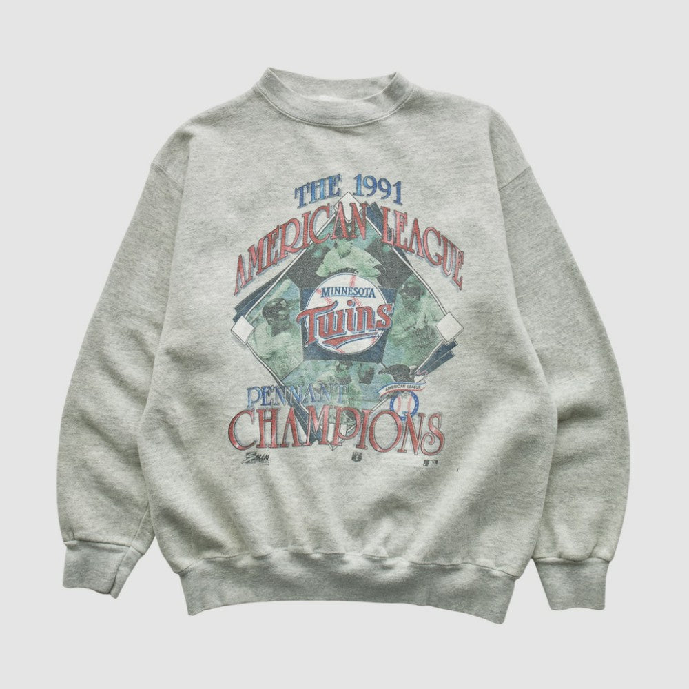 Heather Gray Minnesota Twins Salem Sportswear 1991 Pullover Sweatshirt