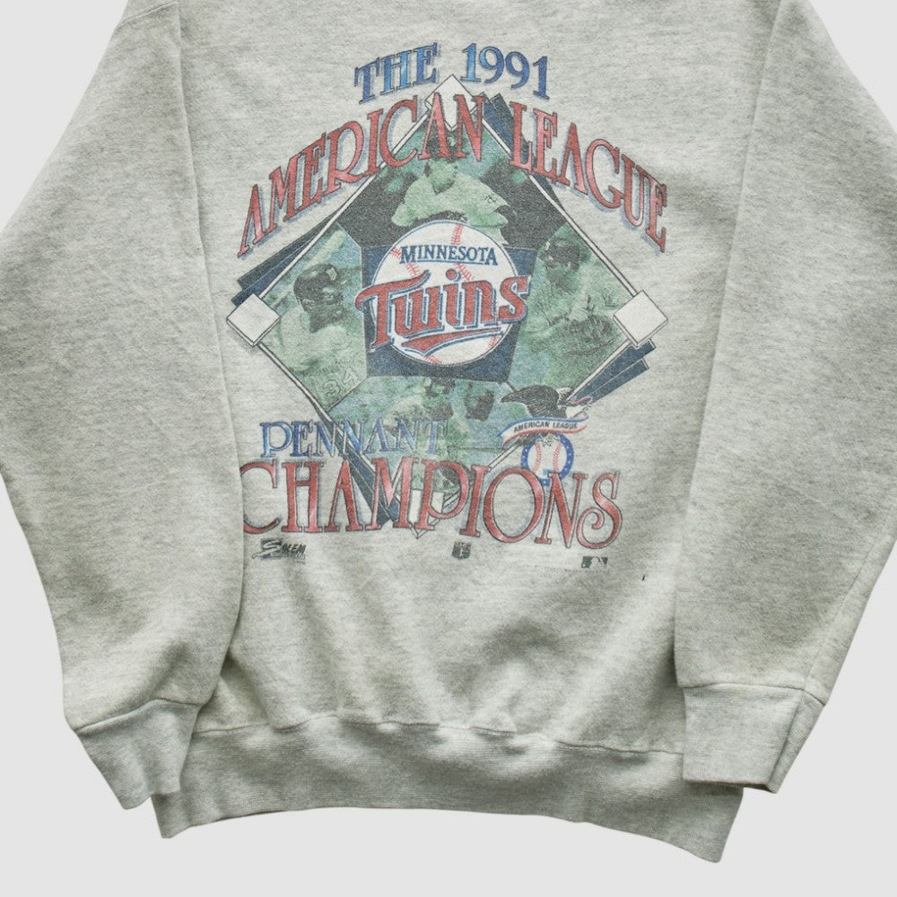 Heather Gray Minnesota Twins Salem Sportswear 1991 Pullover Sweatshirt