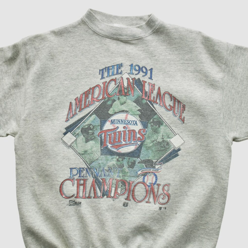 Heather Gray Minnesota Twins Salem Sportswear 1991 Pullover Sweatshirt