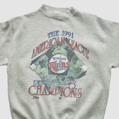 Heather Gray Minnesota Twins Salem Sportswear 1991 Pullover Sweatshirt