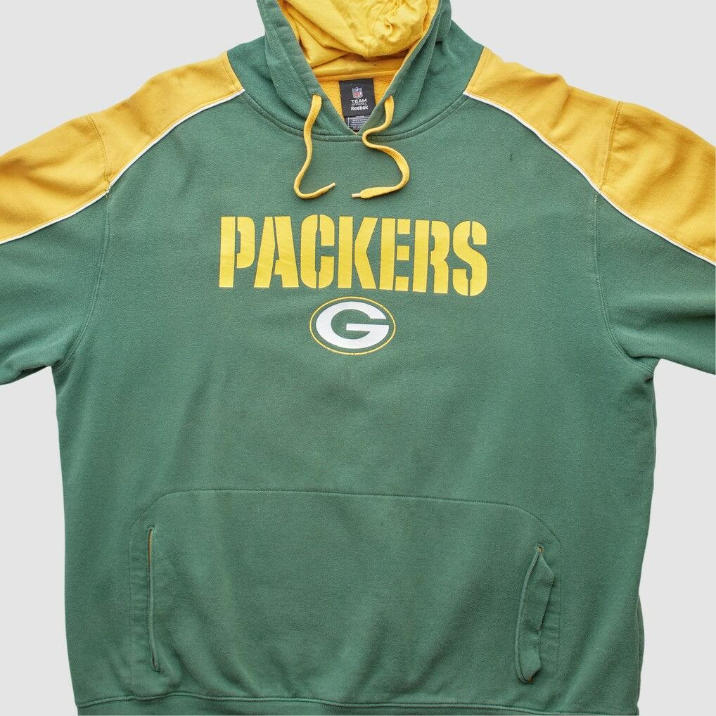 Reebok 2010s Hooded Pullover Sweatshirt - Green Bay Packers Pullover