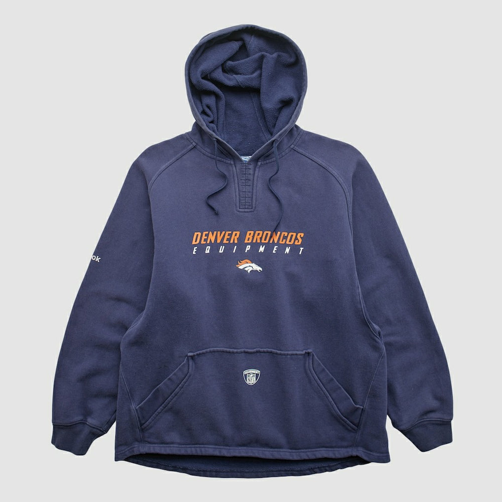 Reebok 2000s Hooded Pullover Sweatshirt - Denver Broncos Pullover